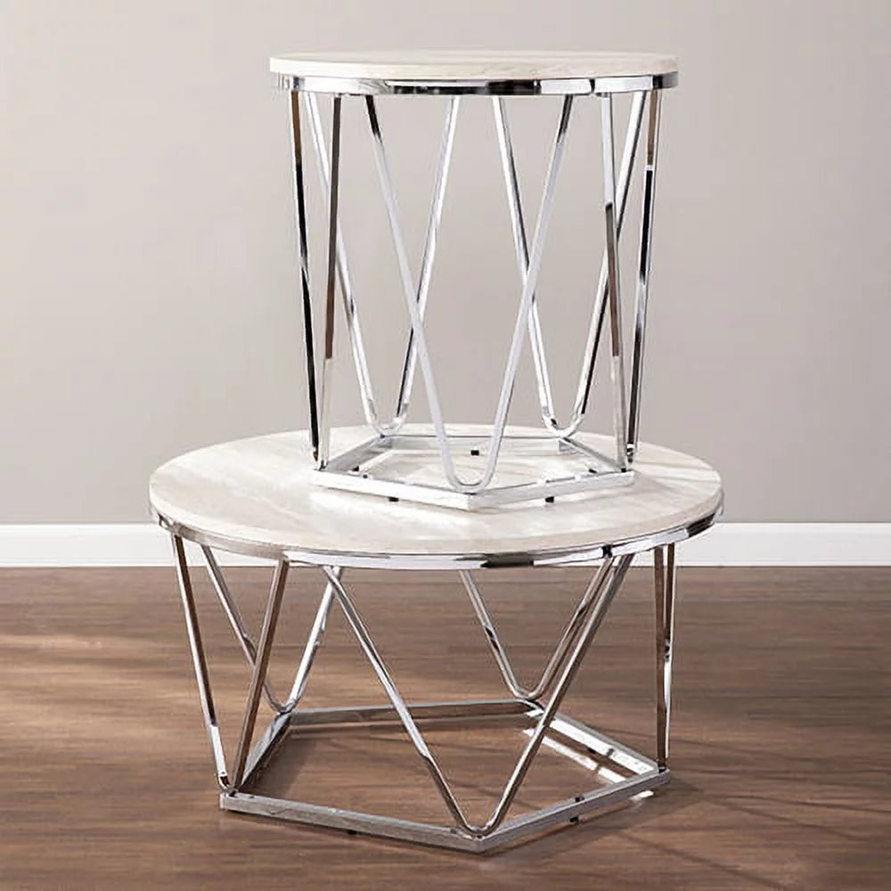 Faux Stone Round Side Table A50502