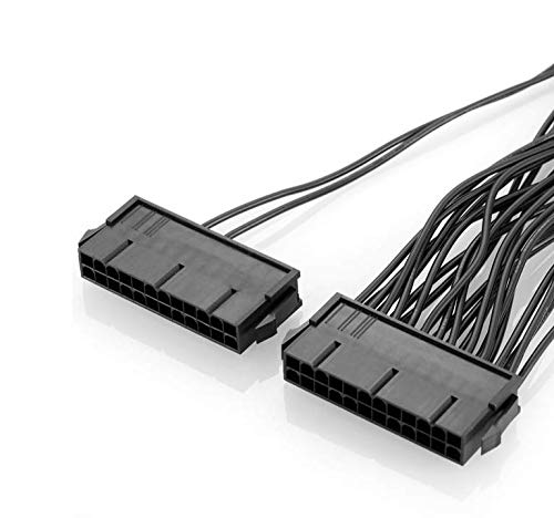 24 Pin PSU Power Supply Extension Cable Splitter Adapter Kit Black H89985