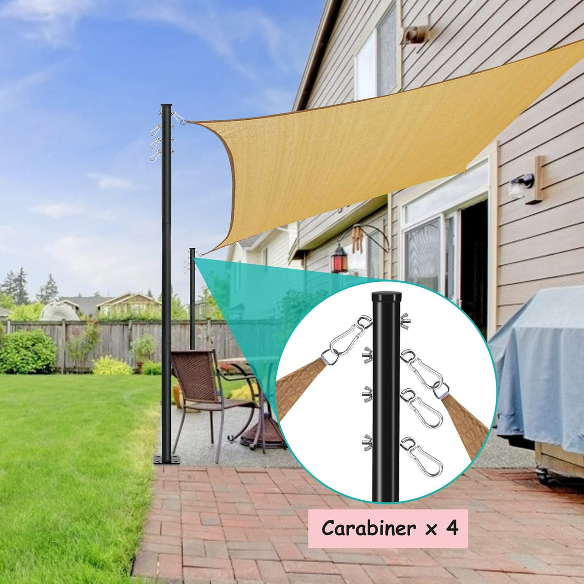 Outdoor String Light Pole Stand 8/10 FT V8235