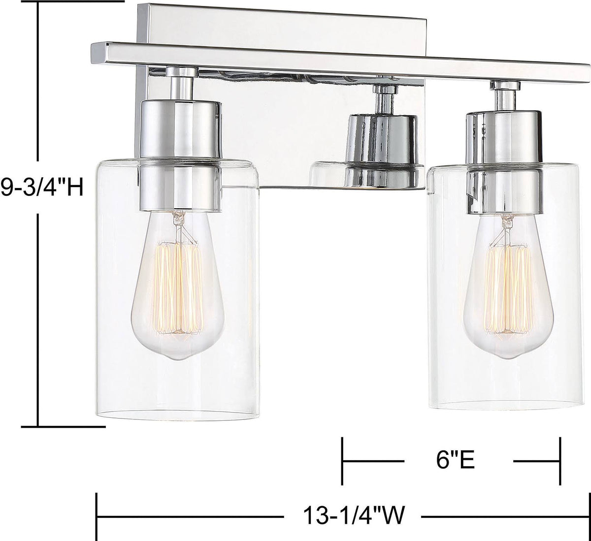 Polished Chrome 2 Light Bath Bar O111