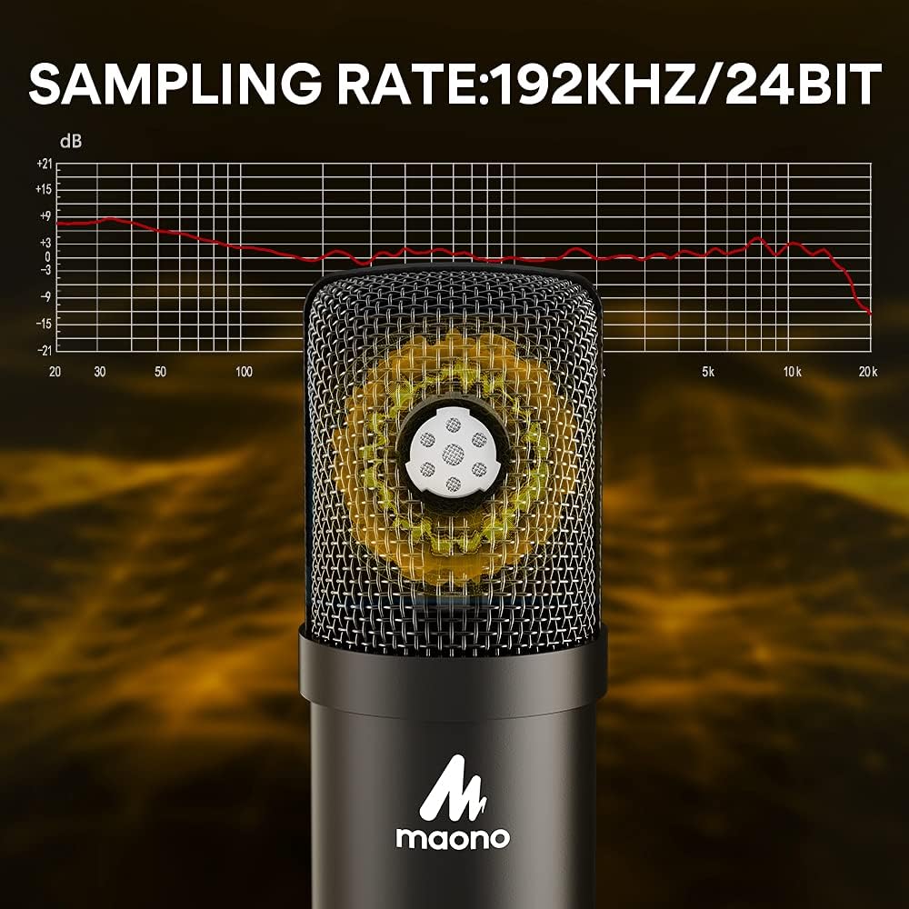 USB Condenser Microphone Kit 192KHZ/24BIT Cardioid Plug & Play, Pack of 2 C782708