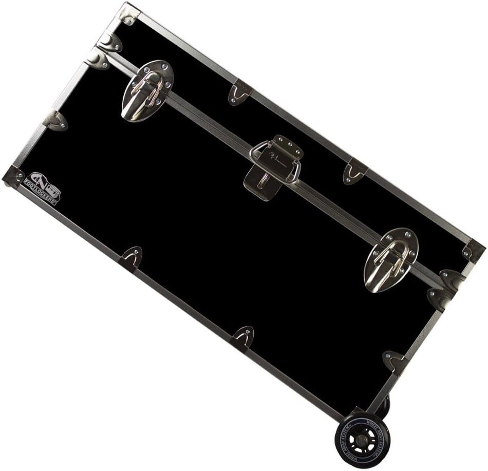 Large 32 x 18 x 16.5 Inches Lockable Footlocker with Wheels X9610