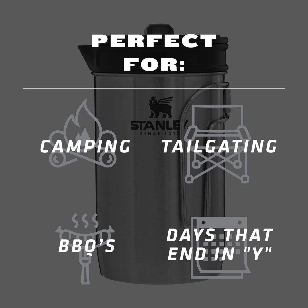 Stainless Steel Camping French Press Coffee Maker, 32 oz V2680