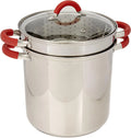 12 Qt Stainless Steel Pasta Cooker with Glass Lid G6239