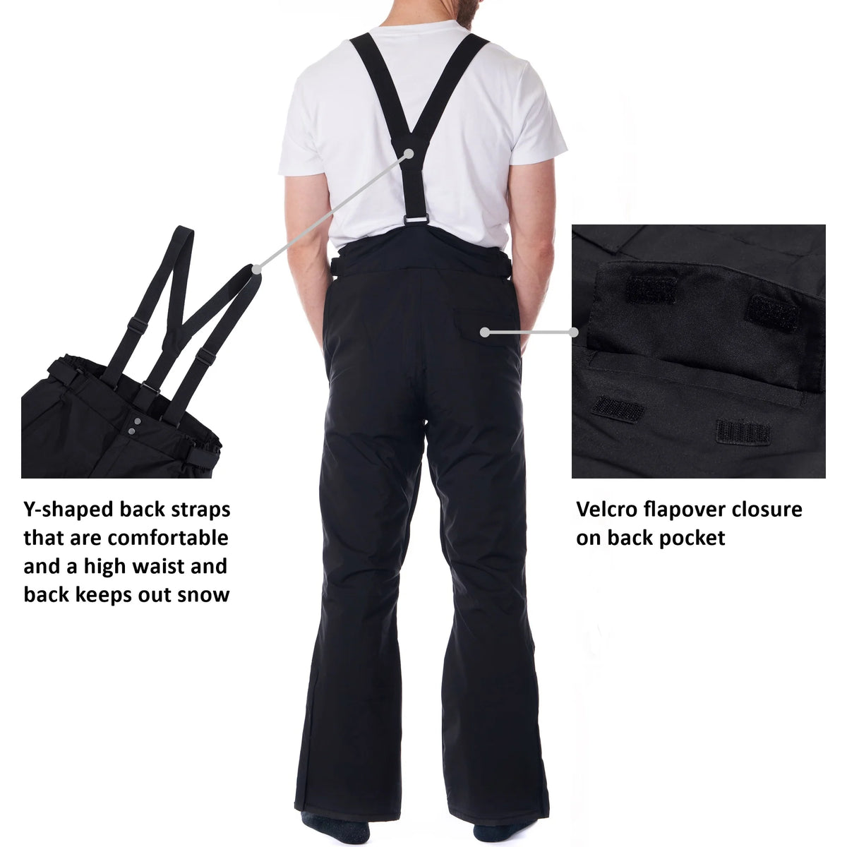 Waterproof Snowboard Ski Snow Pants with Removable Suspenders U75235