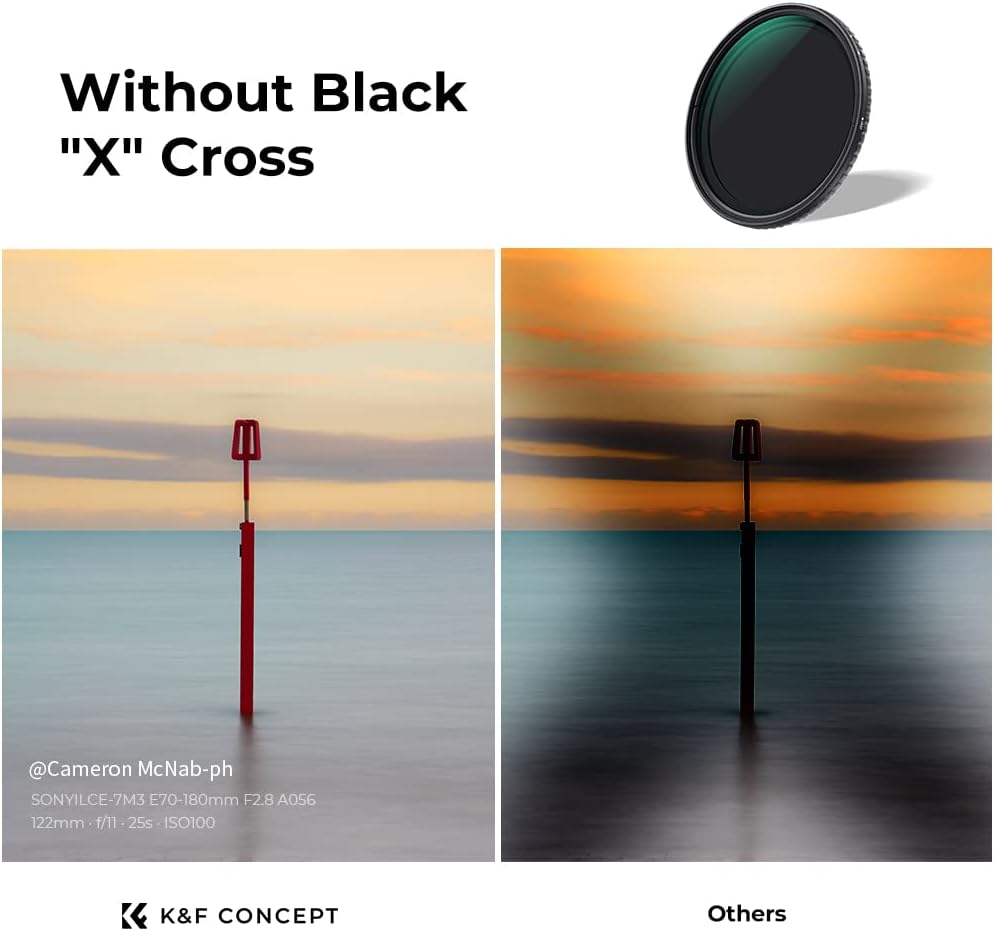 55mm Variable ND Filter ND8-ND128 (3-7 Stop) Hydrophobic VND Filter Pack of 2 S852158