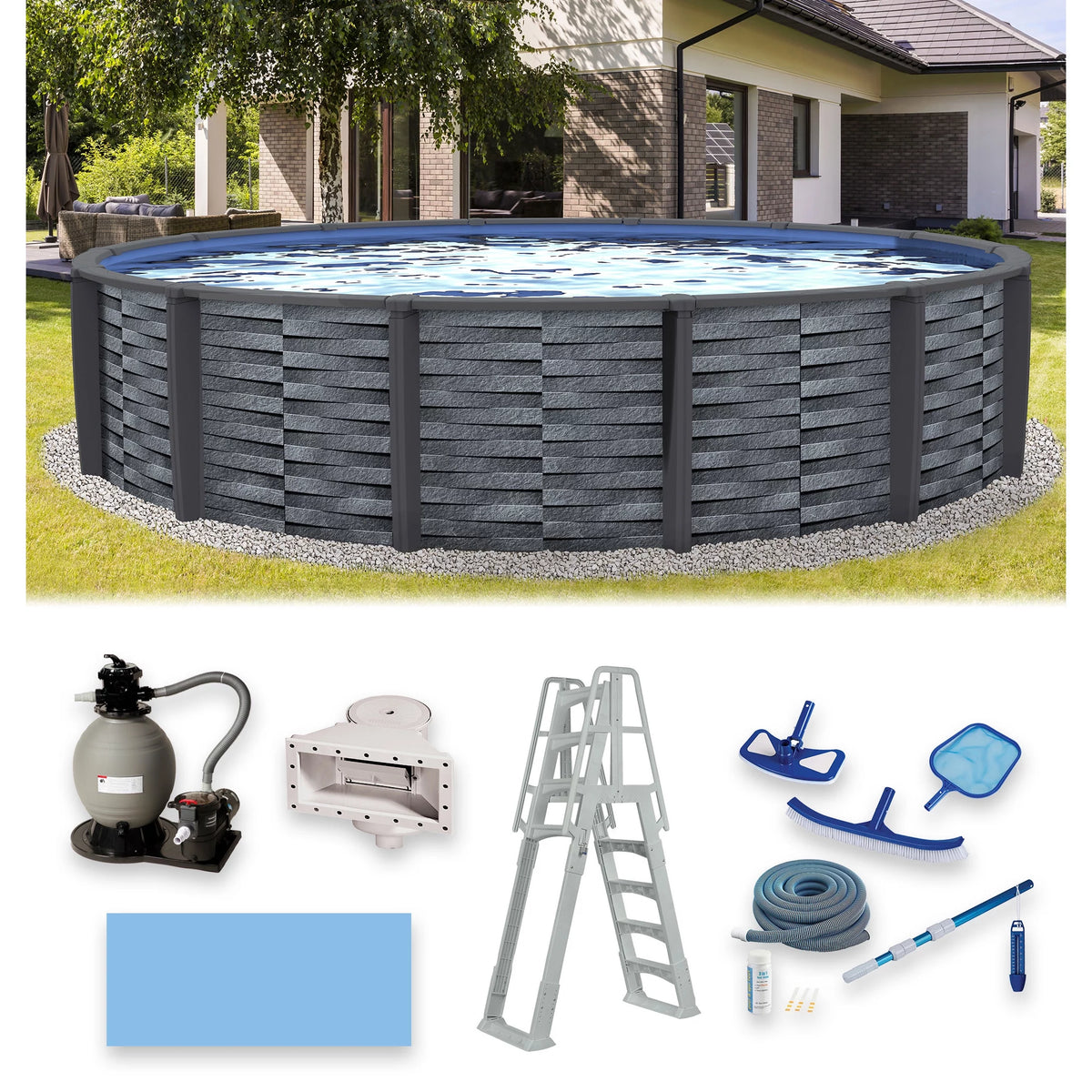 15-ft Round 52-in Deep Above Ground Swimming Pool U8580