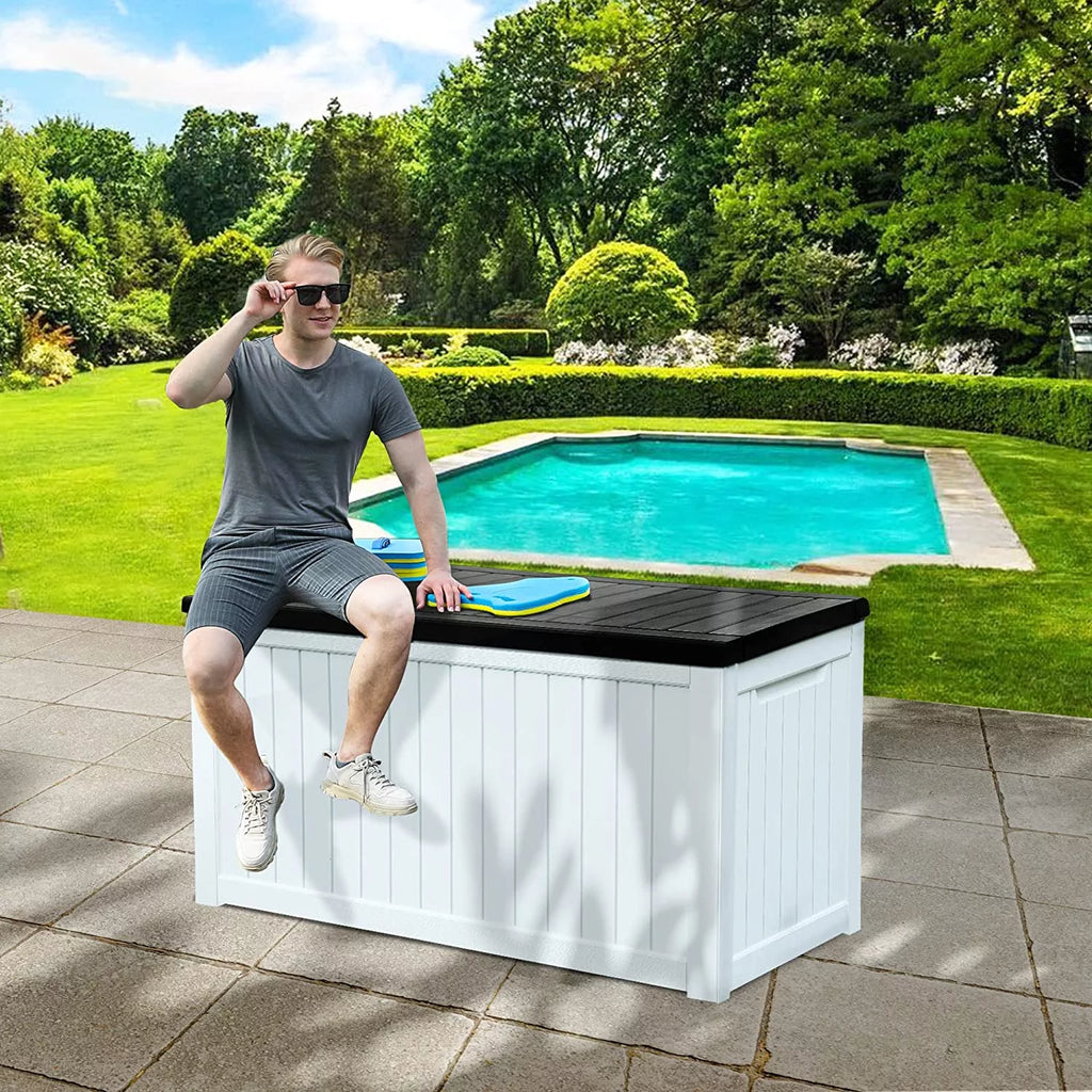 230 Gallon Weatherproof Resin Outdoor Storage Deck Box H744