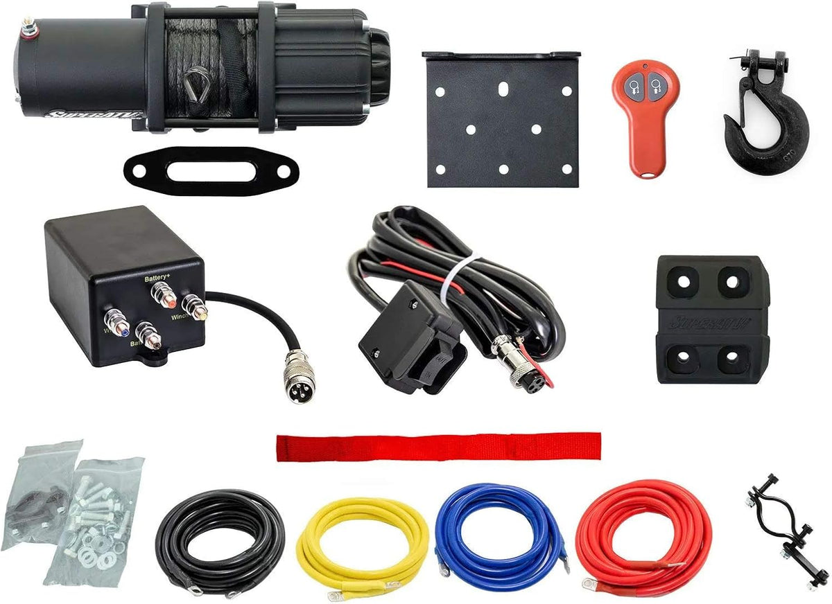3500 lb Black Ops Winch with Heavy Duty Winch Mounting Plate S500