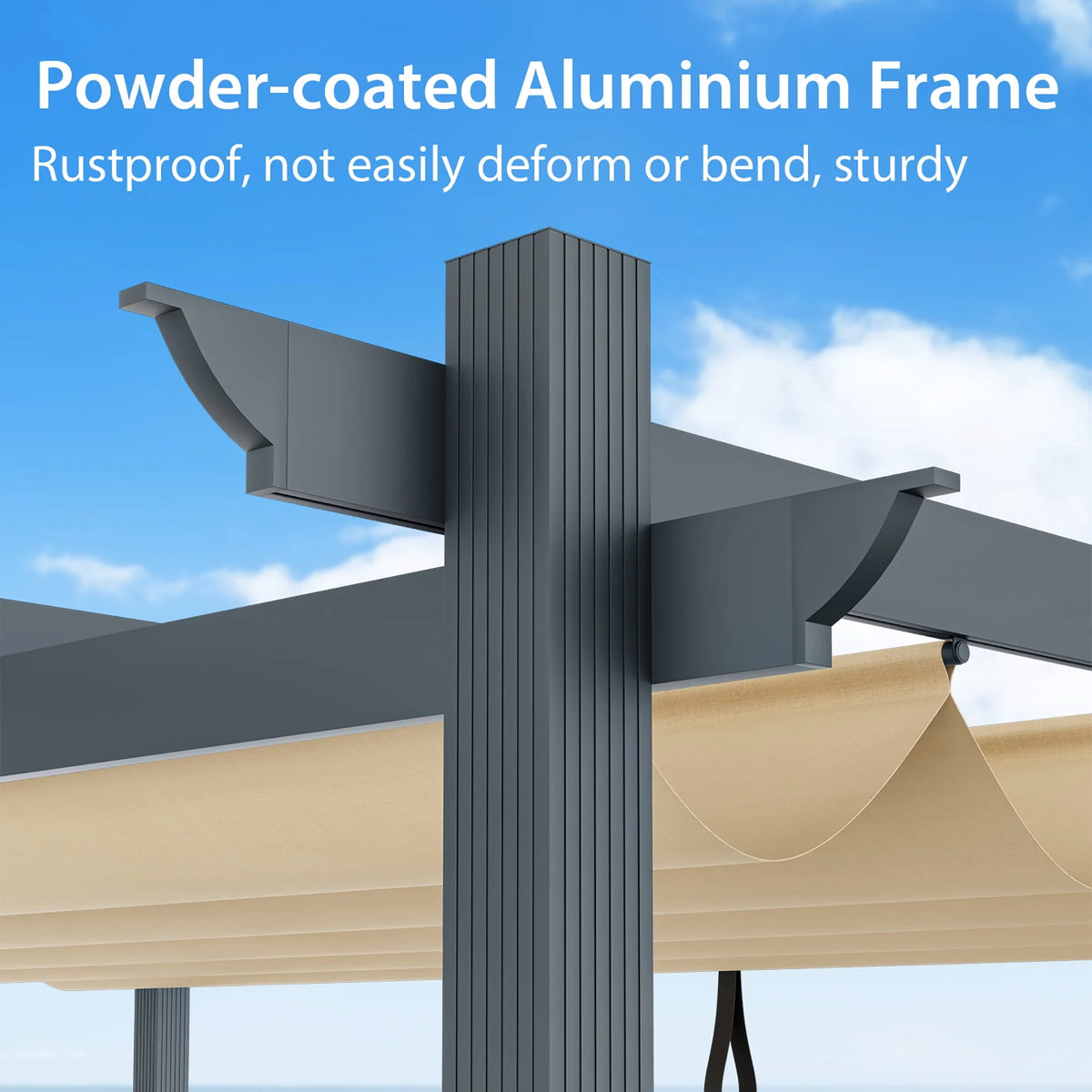 10x12ft Aluminum Retractable Pergola Canopy Shelter V2336