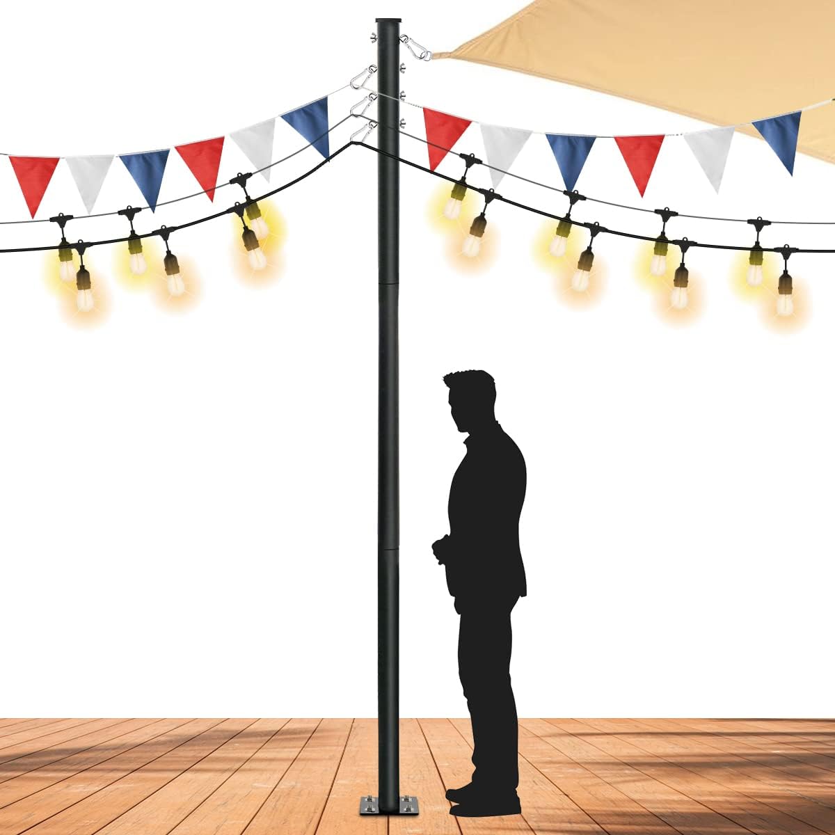 Outdoor String Light Pole Stand 8/10 FT V8235