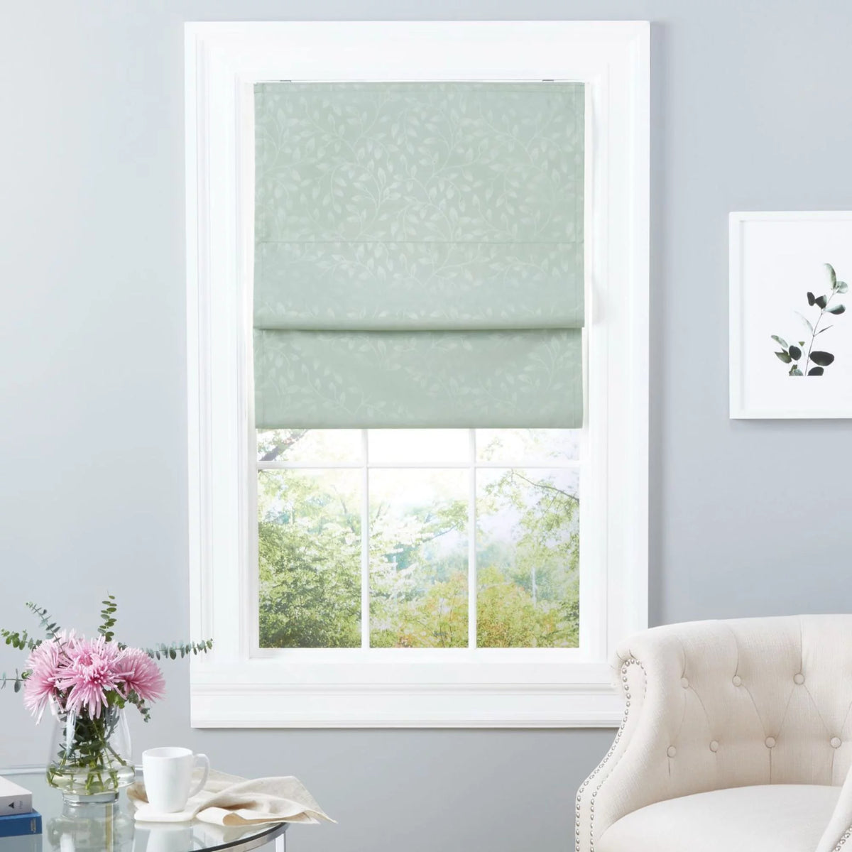 Sage 27"x 64" Blackout Roman Shade Z4841
