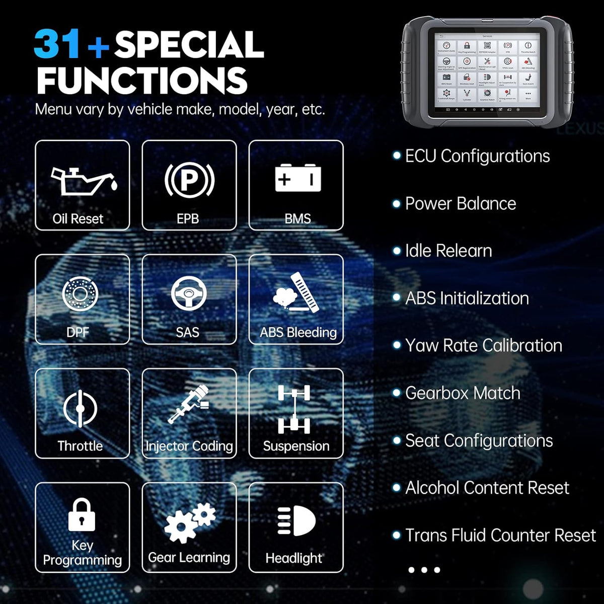 Diagnostic Scan Tool with Bi-Directional Control K835