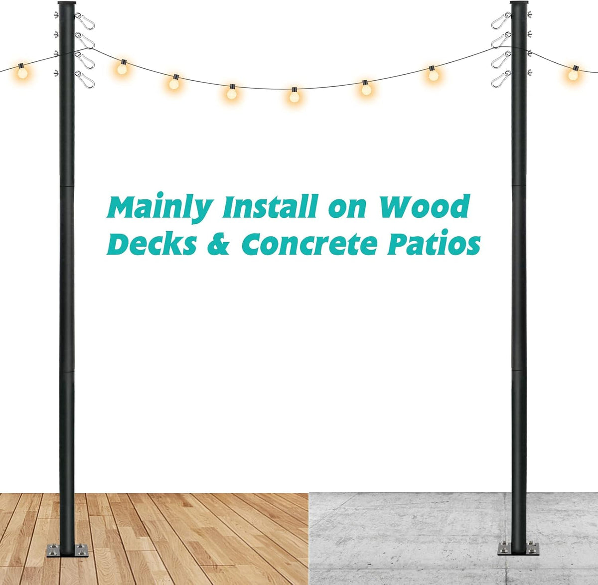 Outdoor String Light Pole Stand 8/10 FT V8235