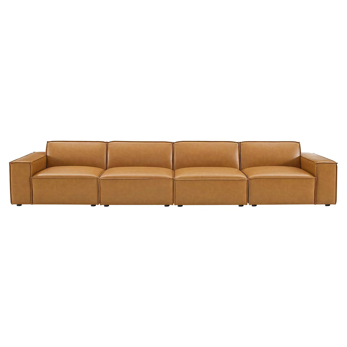 Tan Vegan Leather 4-Piece Sofa T10971