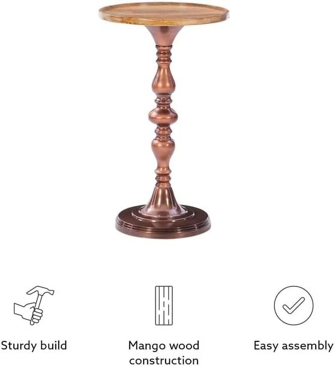 Wood And Aluminum Side Table H69571