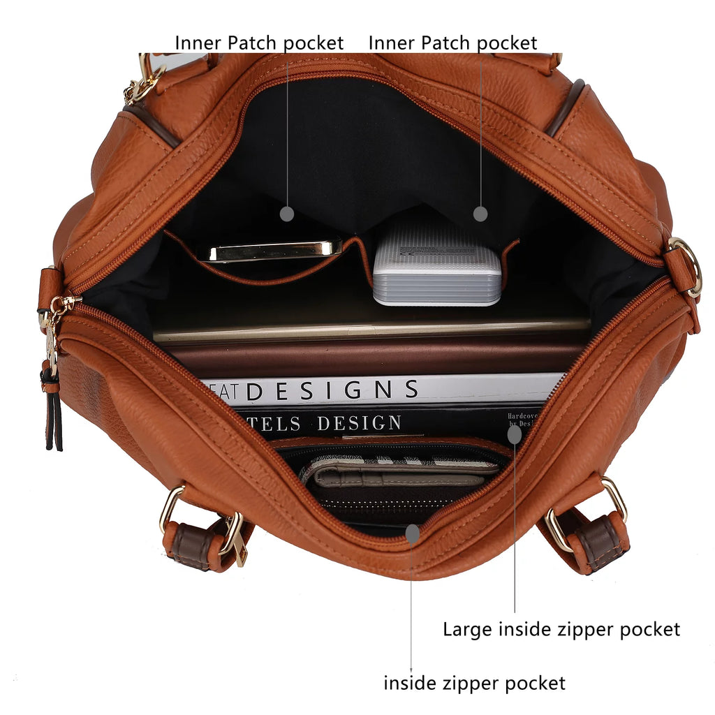 Vegan Leather Tote Handbag D611