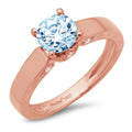 14k Rose Gold Simulated Blue Diamond Engagement Ring R920436