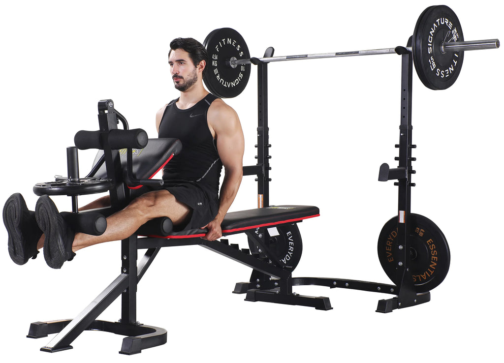 Adjustable Olympic Workout Bench with Squat Rack F932385