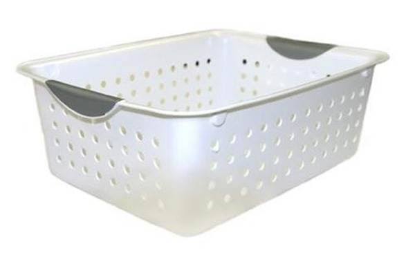 Medium Plastic Storage Organizer Basket White (72 Pack) D193