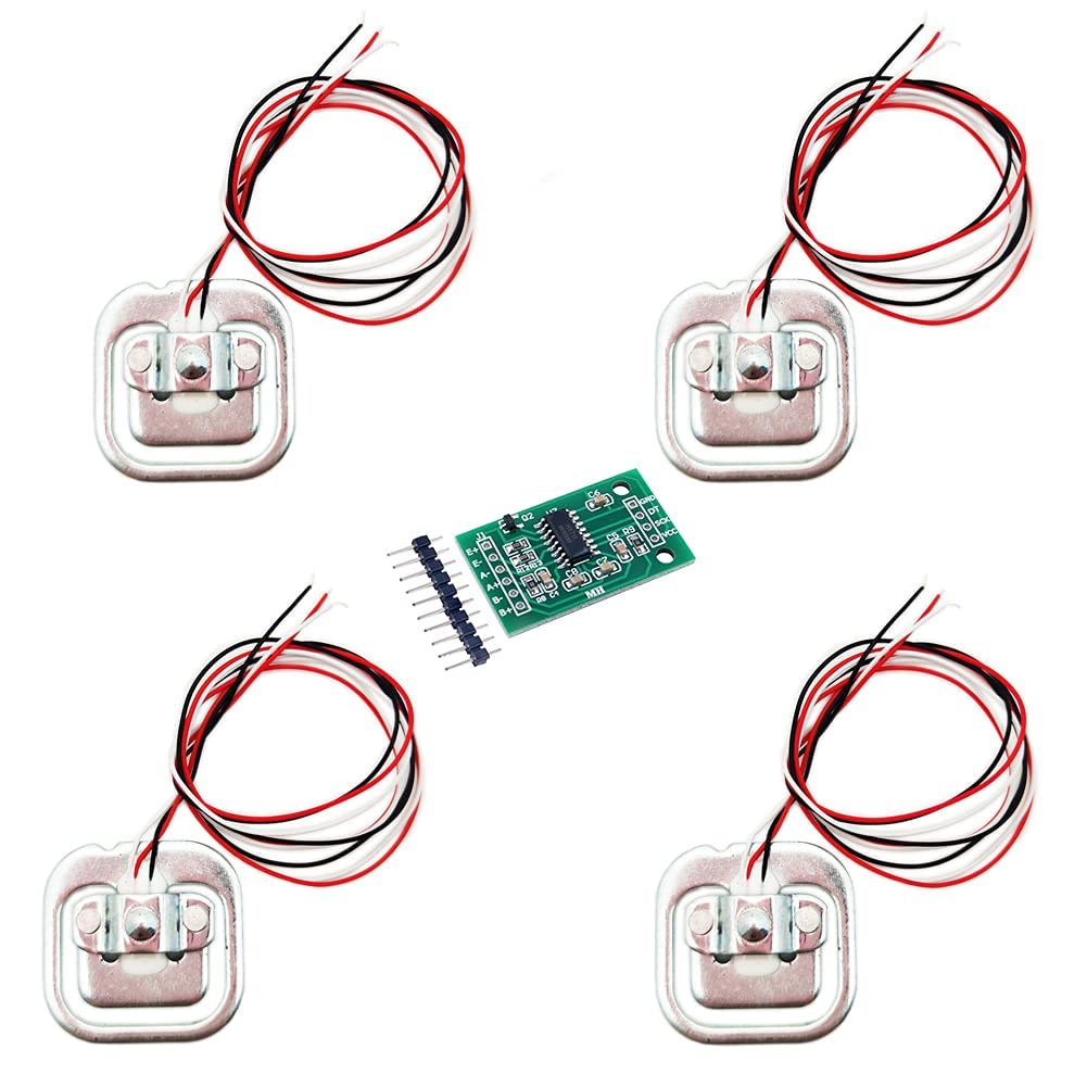 4Pcs 50kg Half Bridge Load Cell Weighting Sensor with HX711 AD Module I731