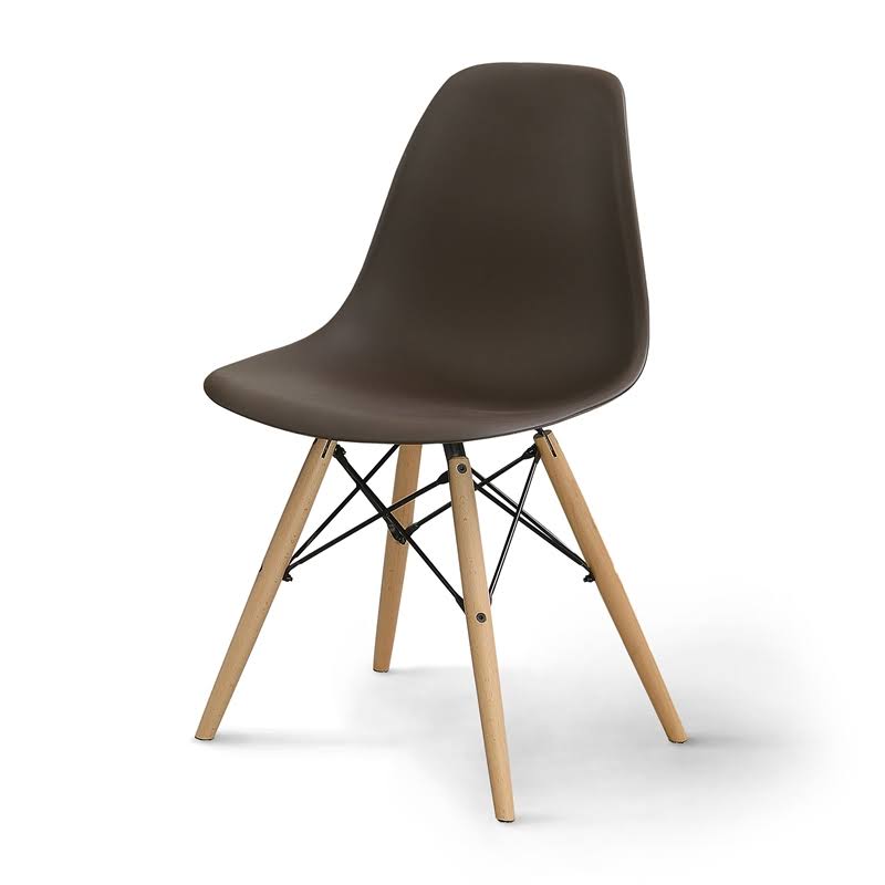 Brown Plastic Dining Side Chair (Set of 2) T61595