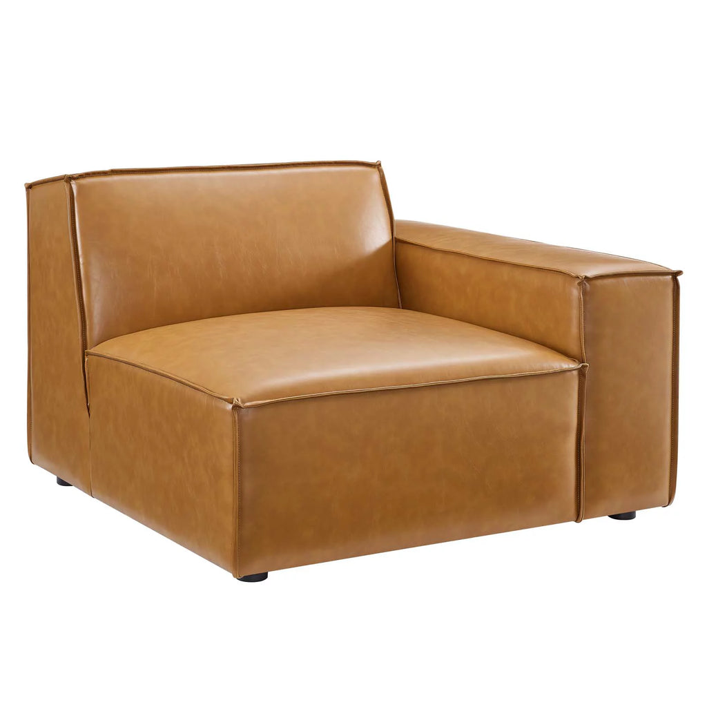 Tan Vegan Leather 4-Piece Sofa T10971