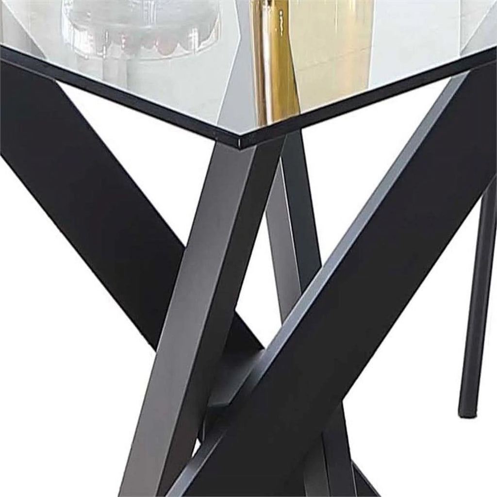 48" Round Steel and Glass Dining Table K545865
