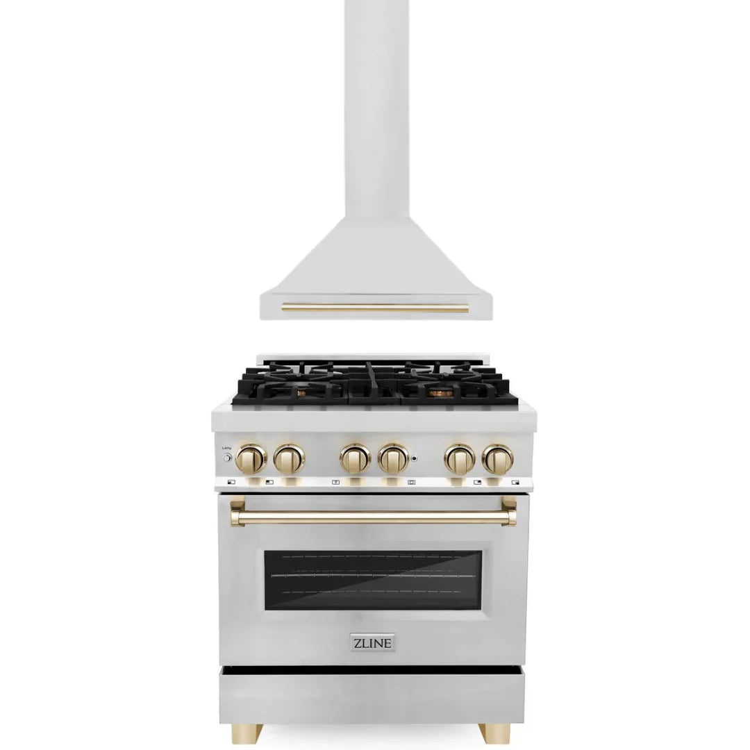30 In. Dual Fuel Range and Range Hood in Stainless Steel M61638