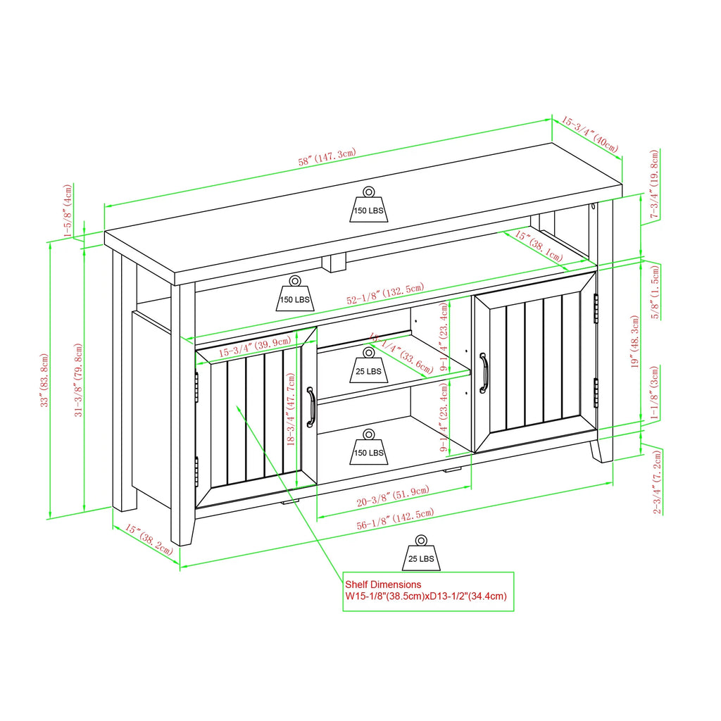 Farmhouse Tall TV Stand O489944