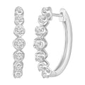 Sterling Silver Lab Grown Diamond Hoop Earrings F747