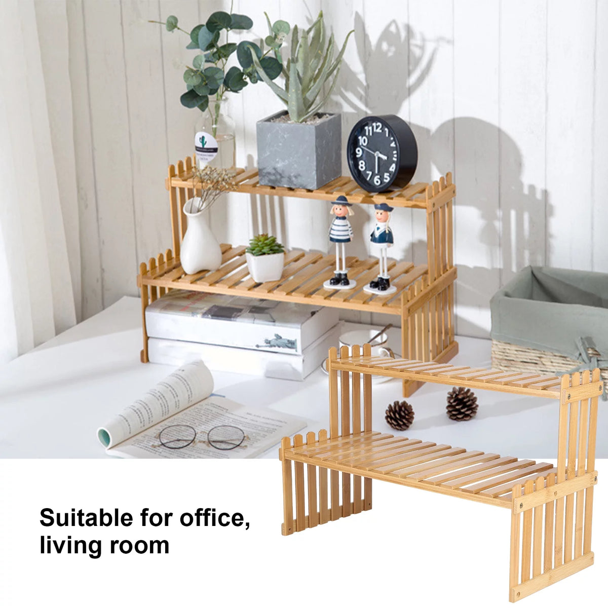 2-Tier Wooden Plant Stand H348