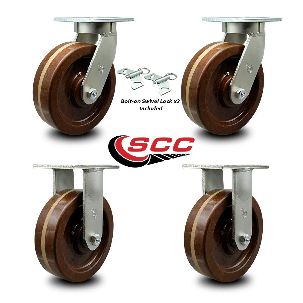 8” x 3” High Temperature Phenolic Swivel Caster O640