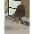 Brown Plastic Dining Side Chair (Set of 2) T61595