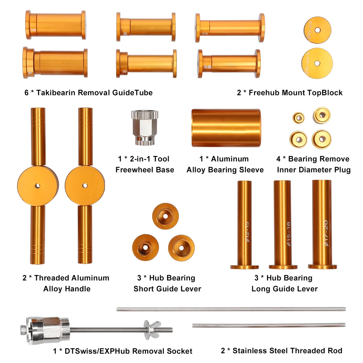 Bike Hub Bearing Tool Kit with Ratchet Repairing Tools Q138406