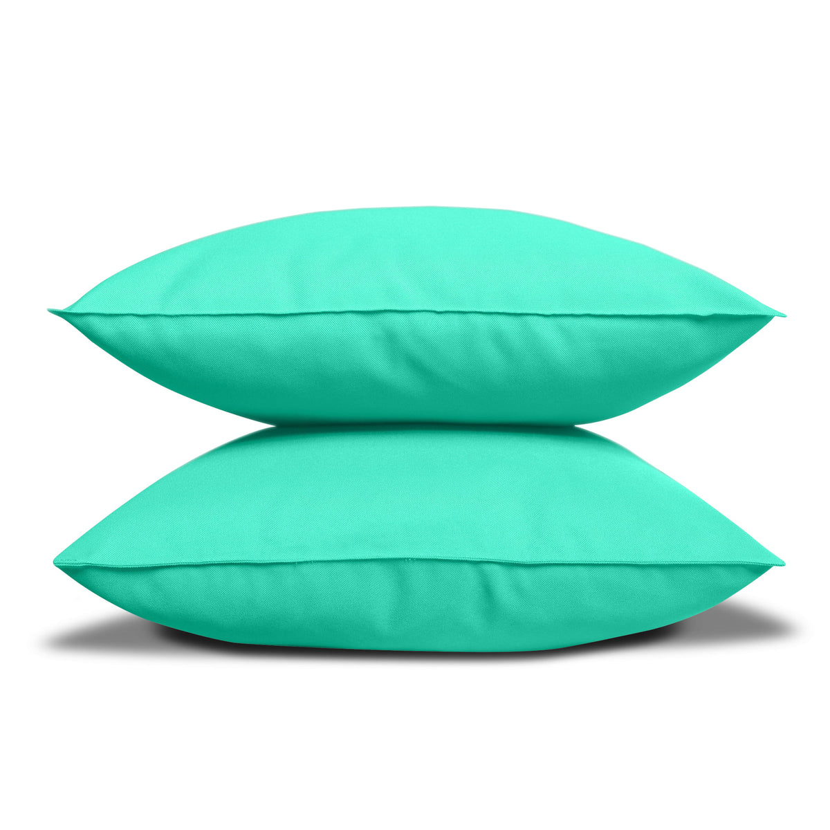 Pack of 2 Outdoor Decorative Throw Pillows 18 x 18 inch Solid Aqua Square Pillows O71602