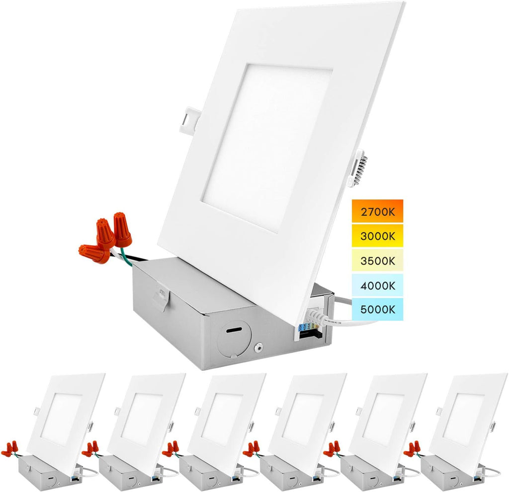 6 Inch Square LED Recessed Lighting, 12W, 1000 Lumens, 4 Pack S632