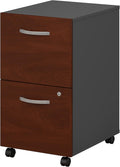 2 Drawer Mobile File Cabinet in Mahogany S4044