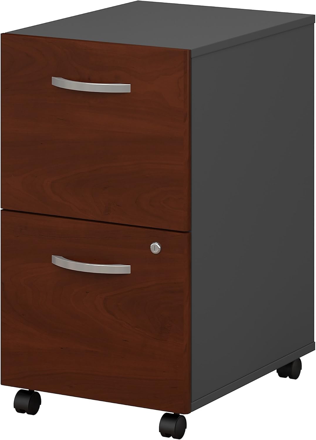 2 Drawer Mobile File Cabinet in Mahogany S4044