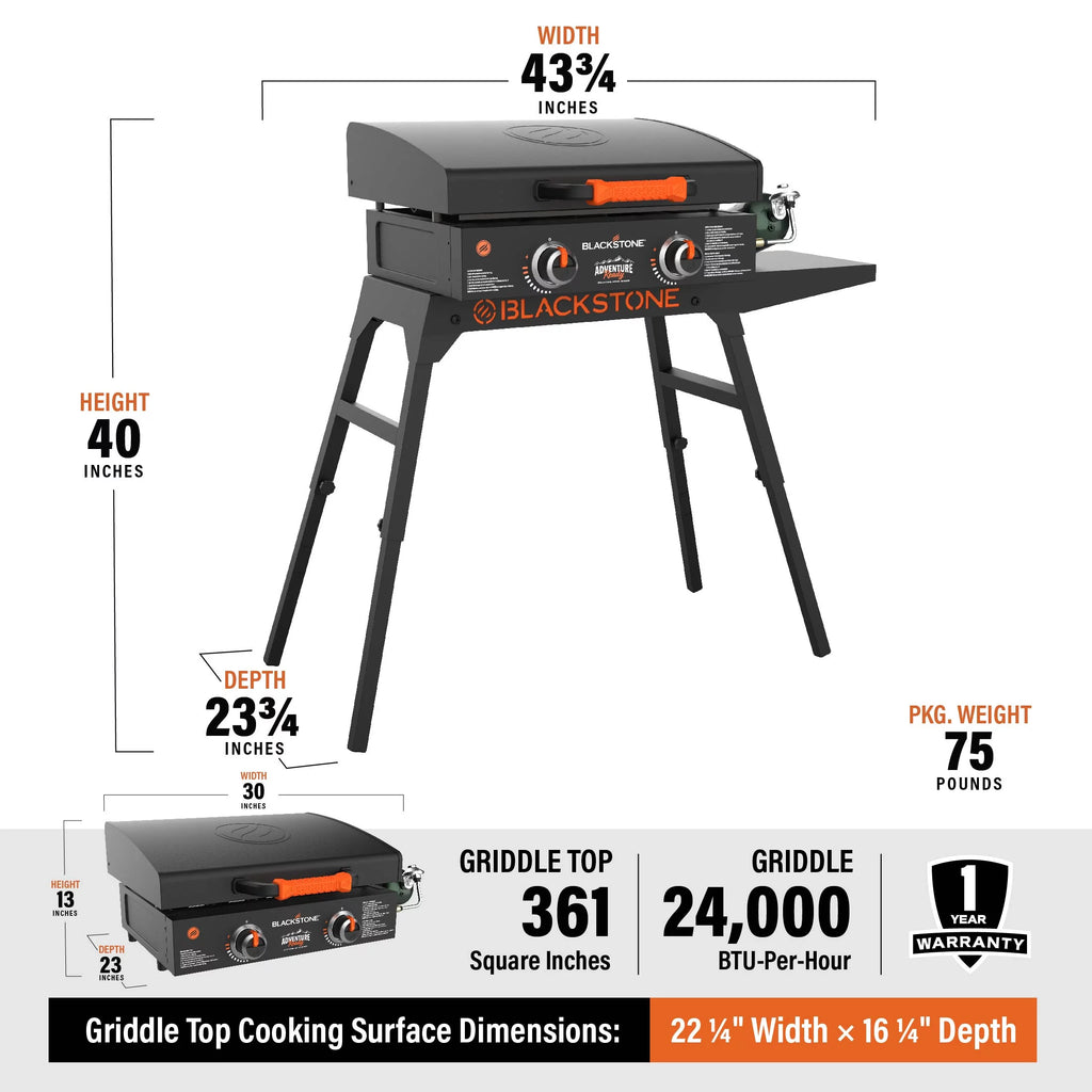 22 Propane Griddle with Stand and Adapter Hose R52178