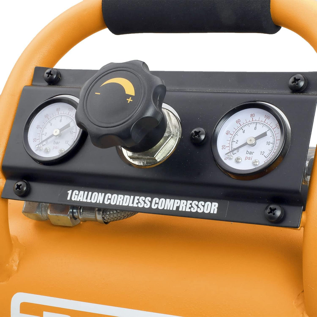 Cordless Air Compressor 1 Gallon 20 Volt with 3-in-1 Pneumatic Finish Nailer and Stapler S484