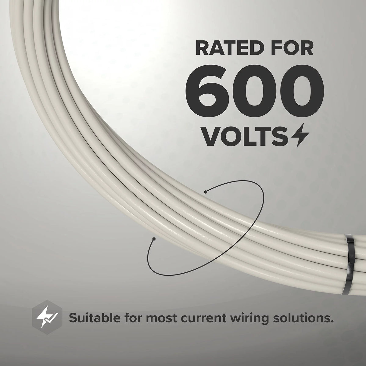 White 25 Feet 10 AWG Insulated Stranded Copper THHN THWN Wire H9827