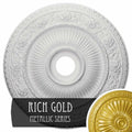24 1/4 inchod x 3 7/8 inchid x 2 inchp Hand-Painted Rich Gold Ceiling Medallion P94695