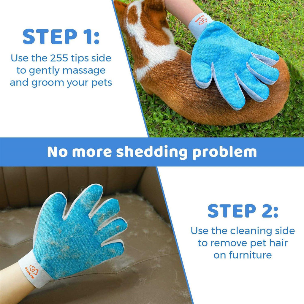 Dog and Cat Deshedding Brush with Shedding Glove S288819